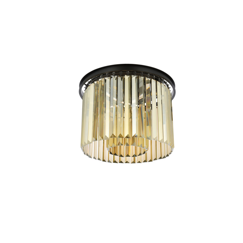 Yazmin Flush Mount, Matte Black, Smoky