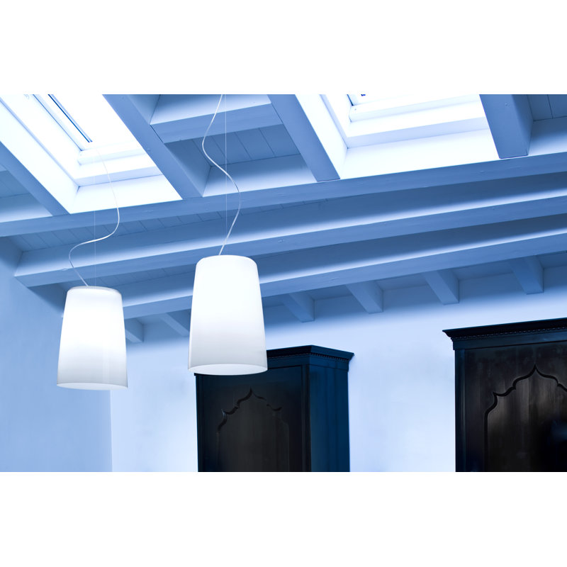 Marlene 1 - Light White Dome Pendant, 200cm H x 24cm W x 24cm D
