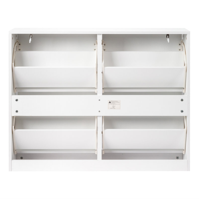 Armoire à chaussures 4 tiroirs avec tiroirs rabattables blanc