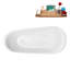Baignoire autoportante 51 po blanc brillant avec drain interne Streamline