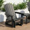 Fauteuil oscillant d'extérieur avec dossier réglable à 3 positions Hdpe (paquet de 1)