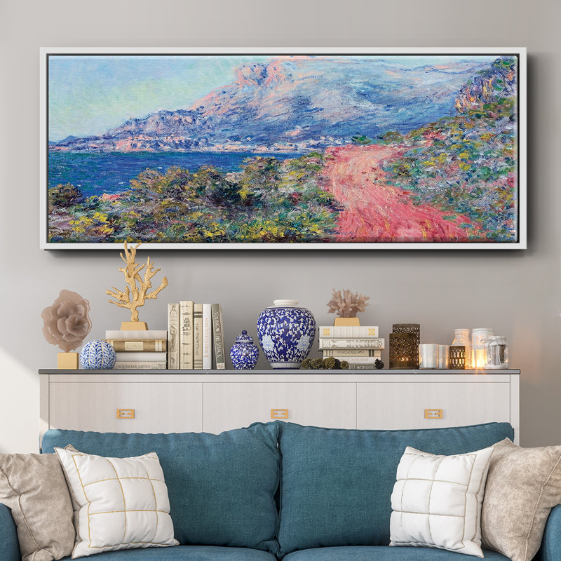 The Red Road near Menton, 1884- Framed Canvas