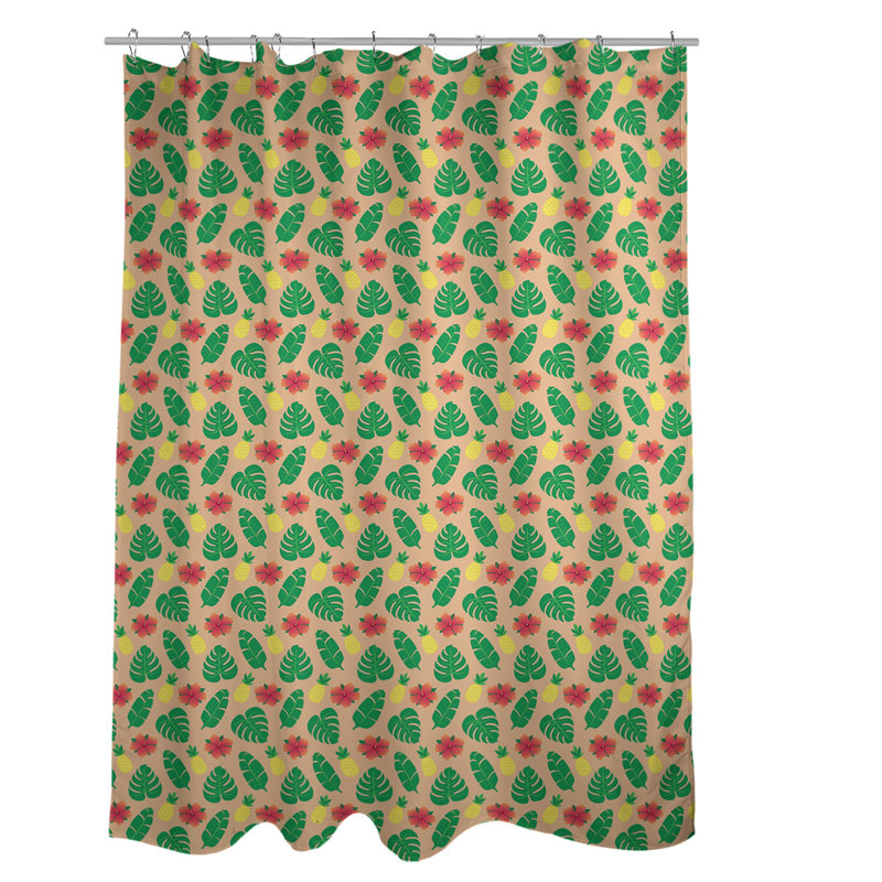 Rideau de douche tropical simple elizabeth katelyn, Orange