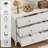 Fluted Dresser 54 Inch Wide, 6-Drawer Wood Dresser for Bedroom, Modern Chest of Drawers, Storage Organizer Cabinet for Living Room, Hallway, Entryway-993330547