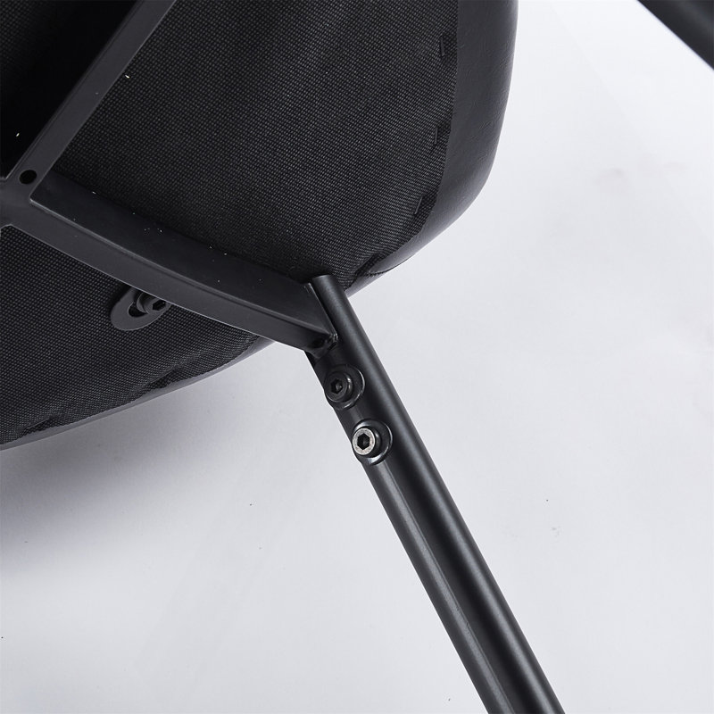 Chaise de salle à manger en PVC 4 pièces, Noir