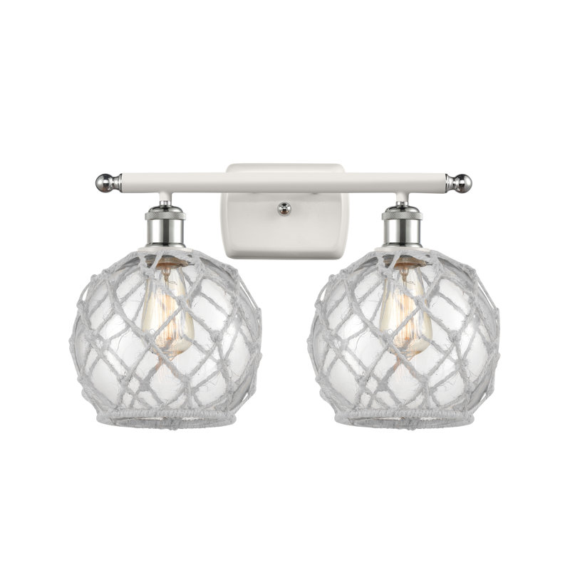 Éclairage pour salle de bain à intensité variable 2 lumières Arriola, Ampoule à DEL rétro de 6 watts, Transparent/blanc