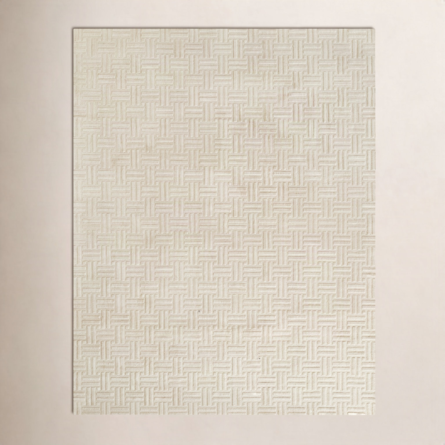 Maricopa Ivory Hand-Loomed Geometric Wool Rug, Rectangle 2' x 3'