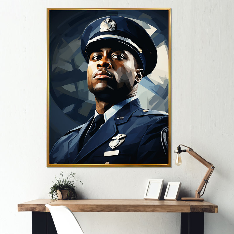«Military Honour and Courage Us Soldier I» - Art mural militaire, Cadre photo noir, H 20 po x l 12 po