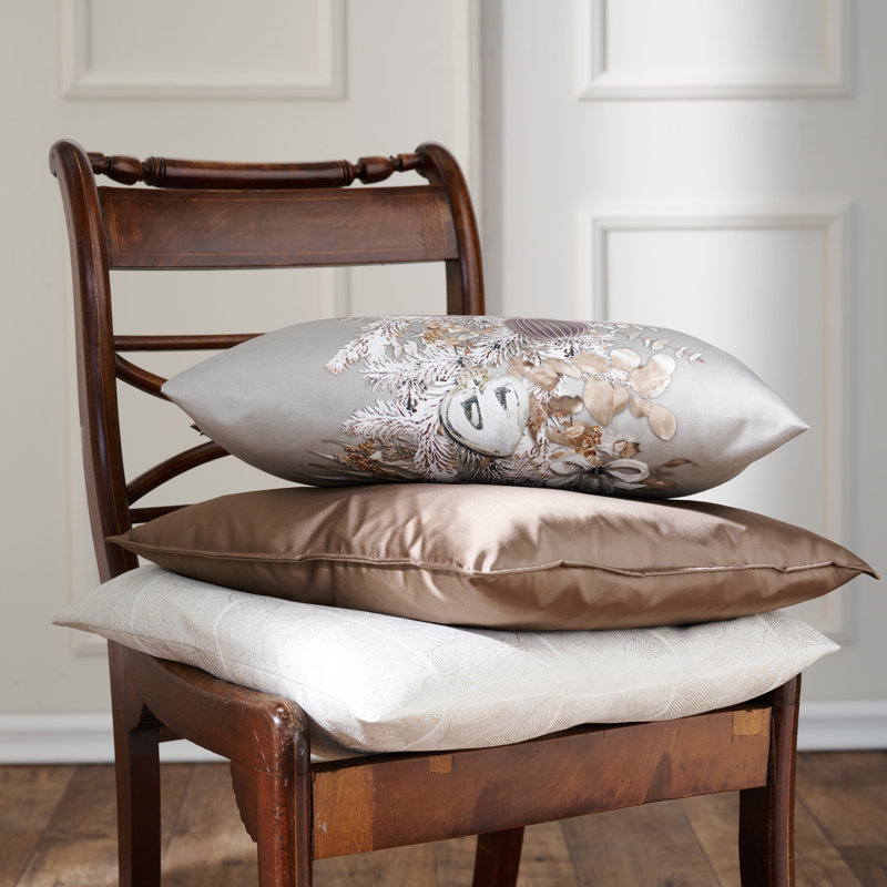 Brais Square Cushion, 39cm H x 39cm W, Gold/Ivory, Polyester/Polyfill