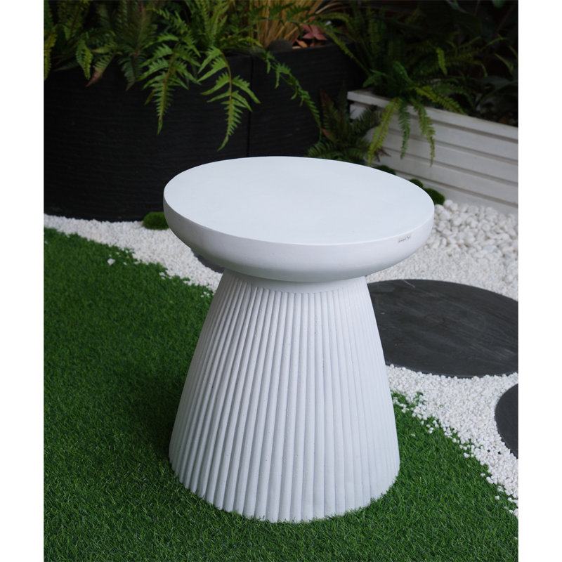 Tomas Patio End Table with Faux Terrazzo Finish