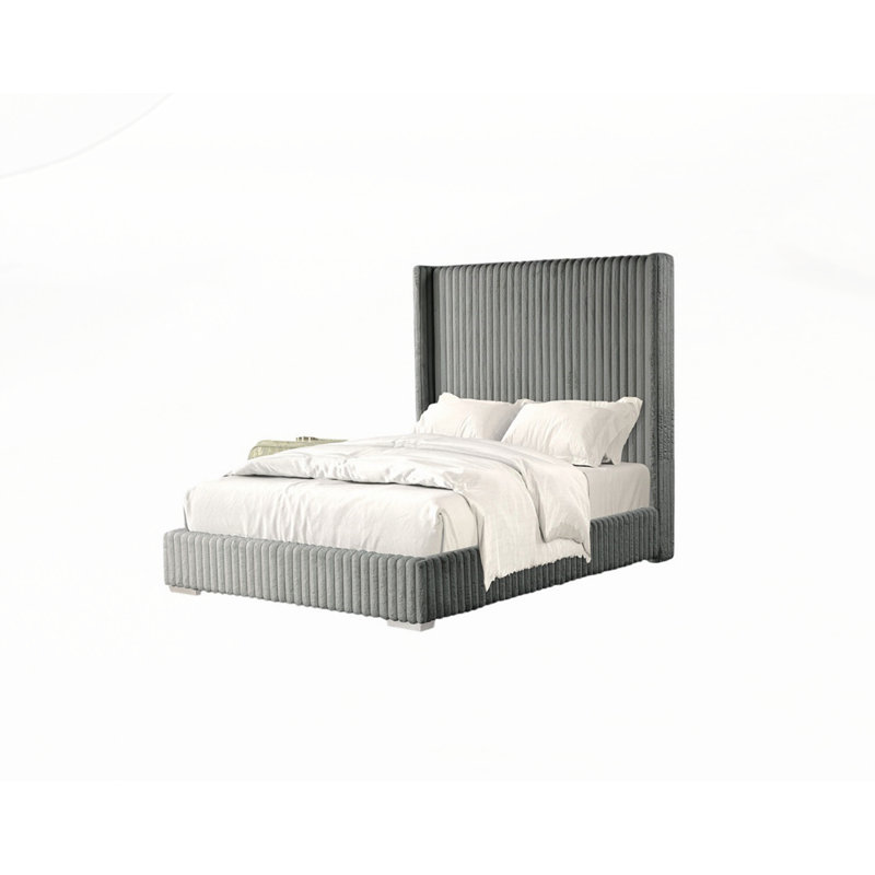 Lits simples en chenille de fourrure, gris, Simple