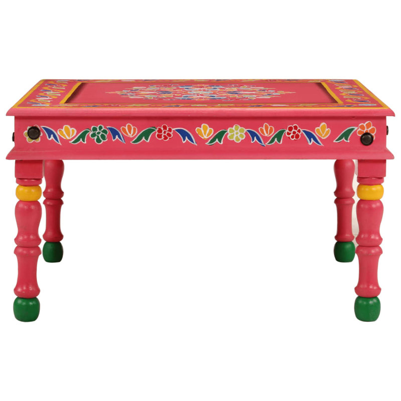 Blayden Solid Wood Four Leg Coffee Table, Pink