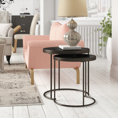 Middlewich Glass Top Frame Nesting Tables