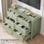 6-Drawer Dresser with Lacquer Finish & Metal Knobs, Large Modern Wood Chest for Bedroom, Entryway, Hallway