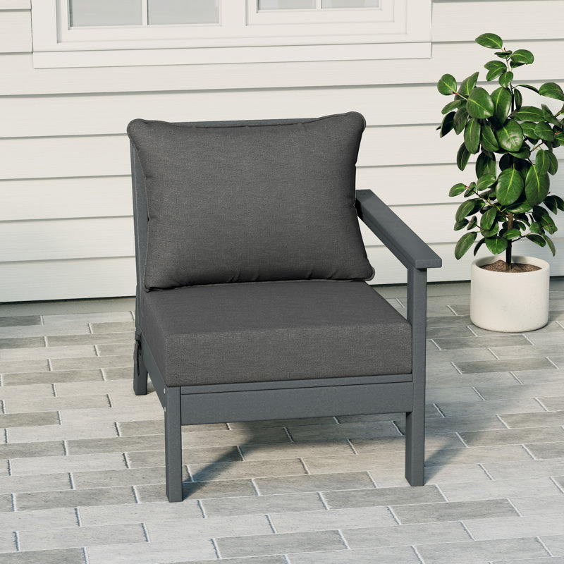 Deep Seating Right Arm Chair With Cushions, Gray, Gray