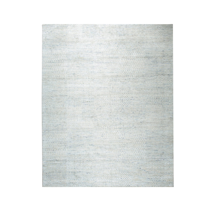 Contemporary Green Hand Knotted Silk Green Mix Grass Natural Silk Area Rug, Rectangle 9' x 12'