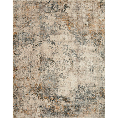 Tapis abstrait océan / beige Kanesha