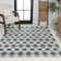 Drora Traditional Geometric Bold Gingham Navy/Cream Indoor/Outdoor Rug