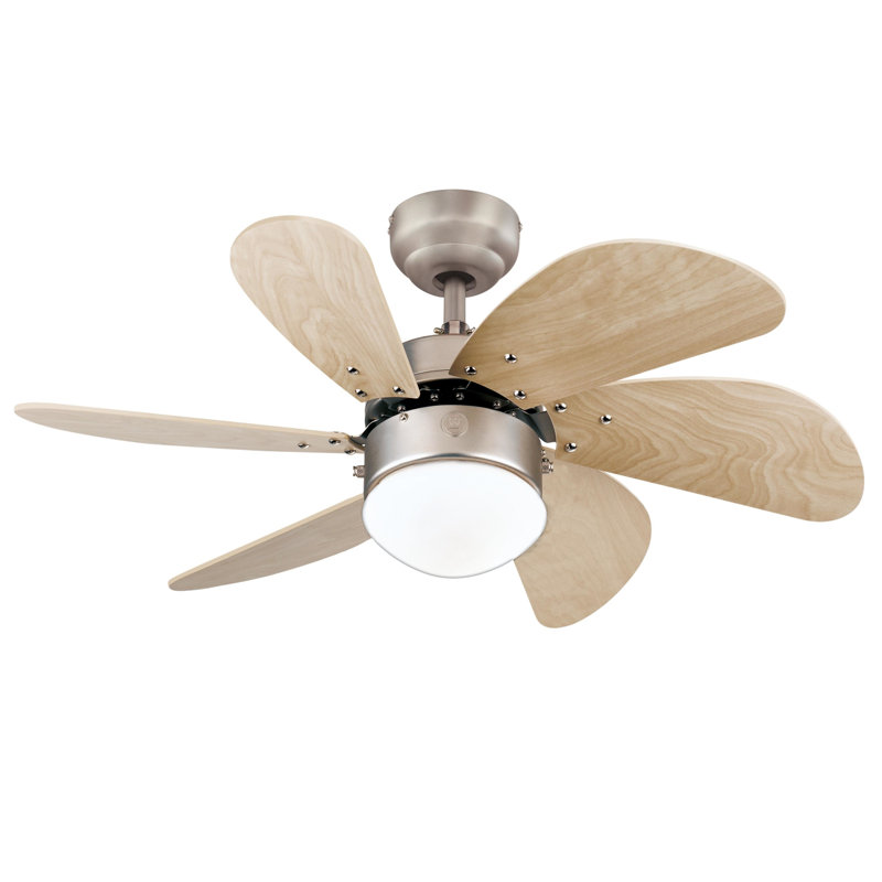 Jerseyville 30'' Ceiling Fan with Light Kit, Brushed Aluminum