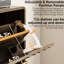 Range-chaussures autoportant en noyer 31,5 po Mid-Century