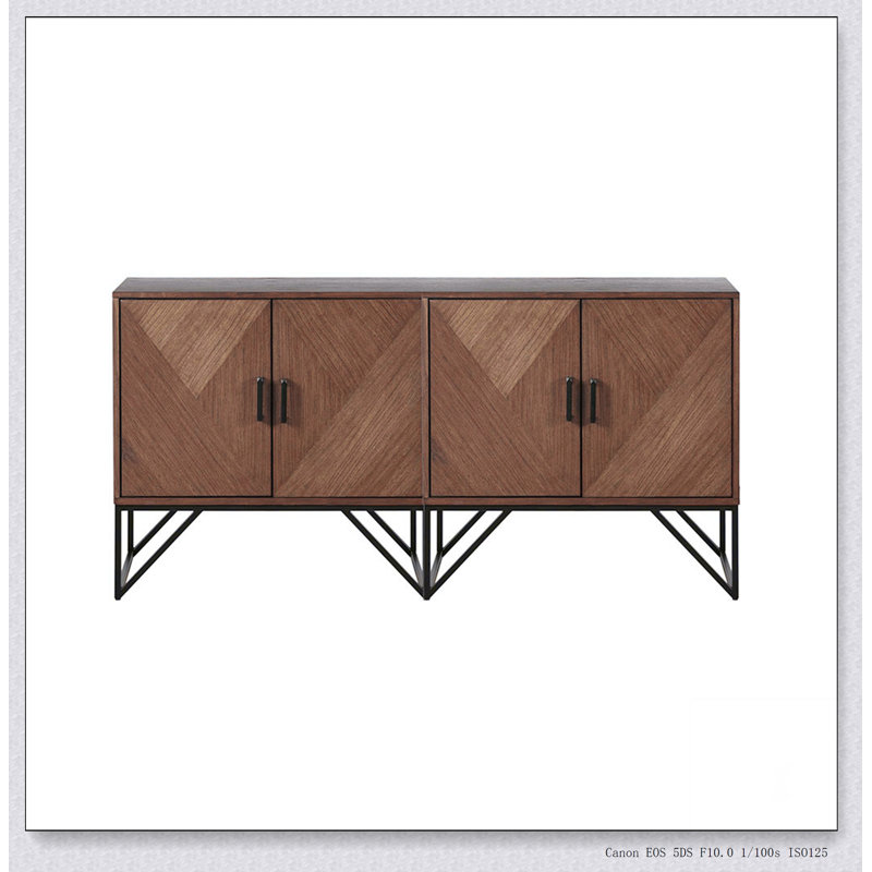 Armoire d'appoint en bois, base en métal
