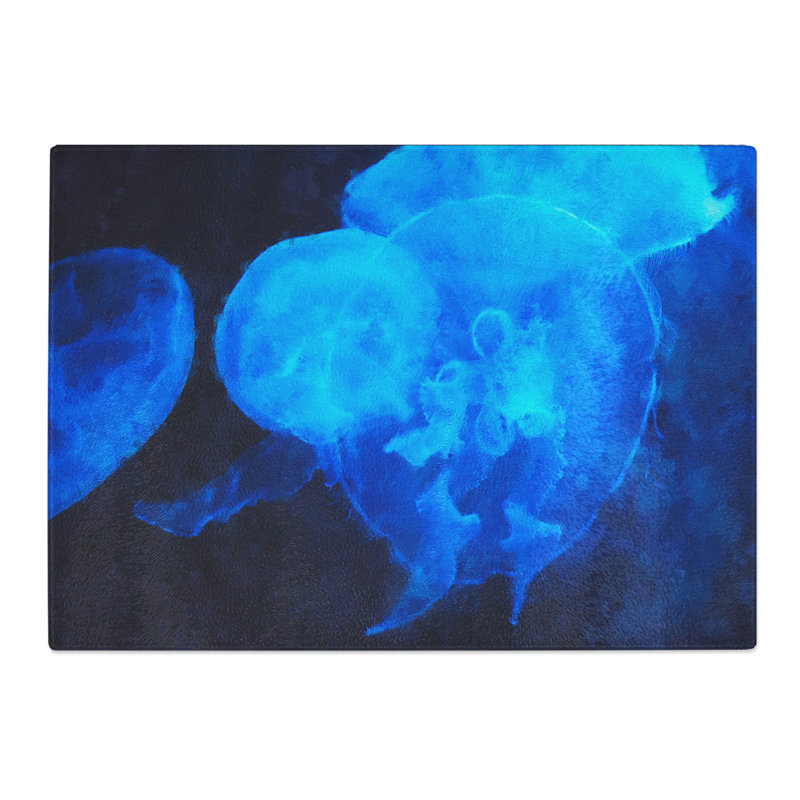 Jellyfish Vol.1 Painting Chopping Board, 0.4cm H x 28.5cm W x 39cm L