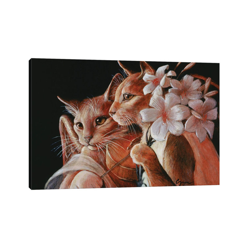 Cat Angels - Floater Frame Print on Canvas, Wrapped Canvas, 20.32 cm H x 30.48 cm W