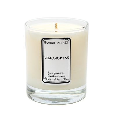 Lemongrass Scented Jar Candle with Glass Holder