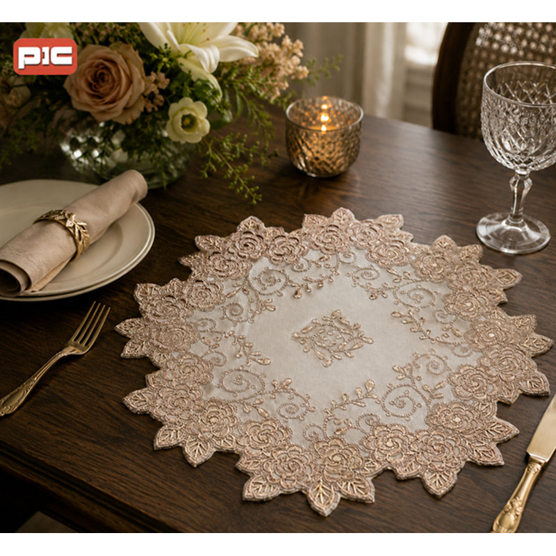 Ensemble de table en PVC, Or rose