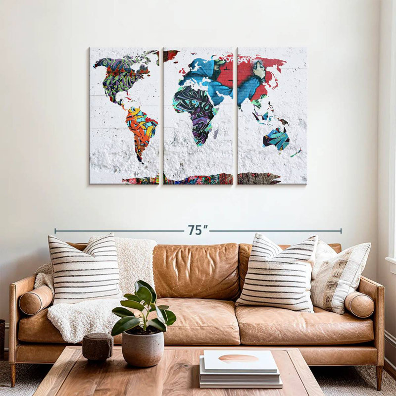 Aliaz Map Graffiti, 36" H x 57" W