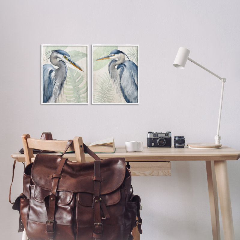 «Heron Palms Tropical Plants», ensemble de 2 giclées encadrées par Kim Allen, H 14 po x l 11 po