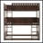 Twin Size Triple Rubber Wood Bunk Bed