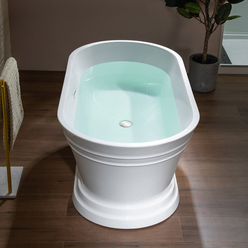 Baignoire de trempage autoportante en acrylique 67 po. X 32 po., Chrome