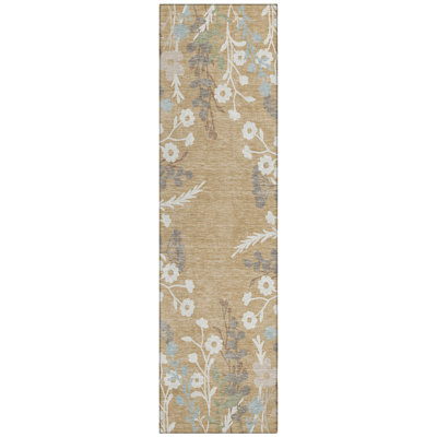 Machine Washable Indoor/Outdoor Bourkelands ACN2334 Floral Rug