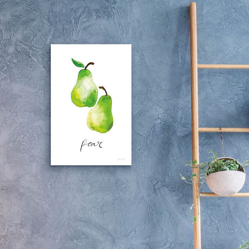 Art mural en verre acrylique «Pears» par Mercedes Lopez, 12 po x 16 po, H 24 po x l 16 po x P 0,2 po