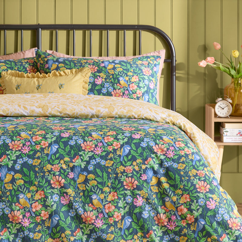 Emerie Floral Duvet Cover Set with Pillowcases Included, Single Duvet Cover + 1 Standard Pillowcase