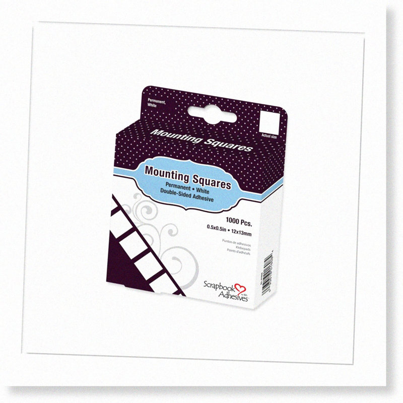 White Permanent Mounting Squares, 1000 Pack