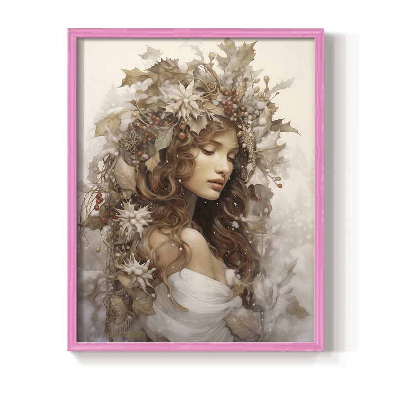 «Christmas Holiday», reproduction d'art encadrée DCC, H 15 po x l 12 po, Rose