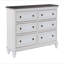 Commode de 6 pi à 6 tiroirs noirs à finition blanche et brun antique
