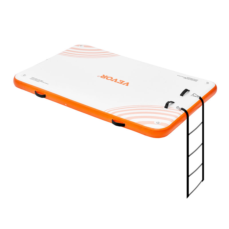 8 x 5FT Non-Slip Water Floating Dock Mat with Portable Carrying Bag & Detachable Ladder