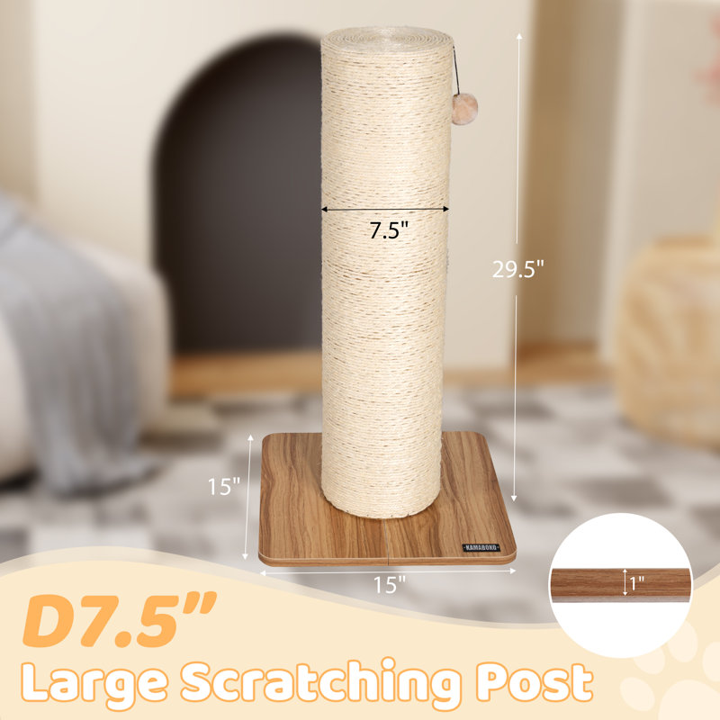 Grattoir pour chat en sisal naturel de 7,5 po de diamètre Gollub, Beige