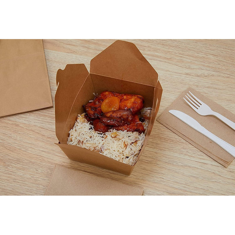 Boîte à lunch éco-responsable 45 oz en papier kraft brun, résistante aux fuites et recyclable (300)