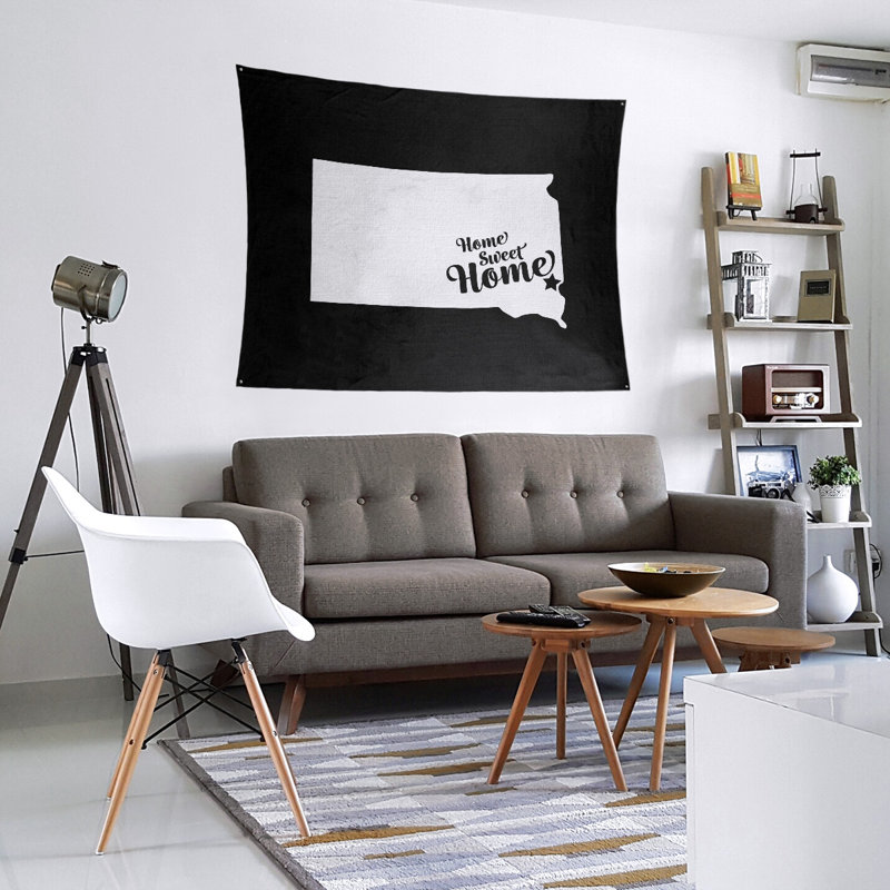 Tapisserie Home Sweet Sioux, H 27,5 po x l 37,5 po, Noir