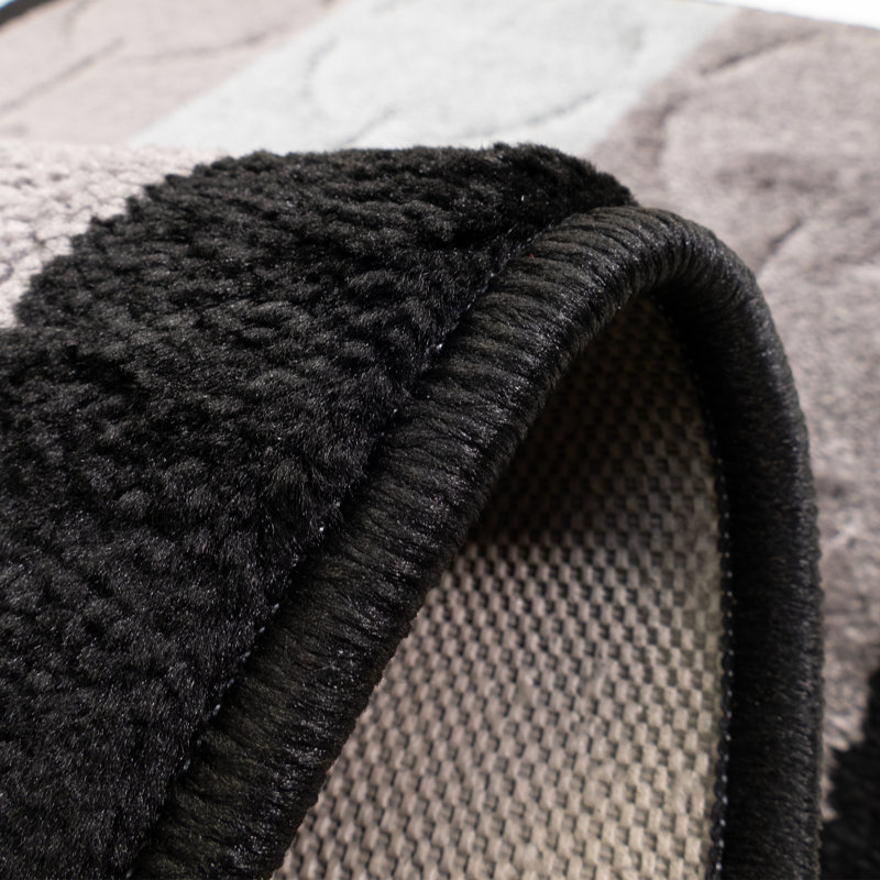 Tapis antidérapants à motif géométrique à cercles géométriques gris, Tapis de couloir 2 pi 2 po x 50 pi