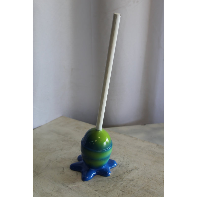 Très grande statue de sucette abstraite bleue et verte Kentoria 10 po x 10 po x H 34 po