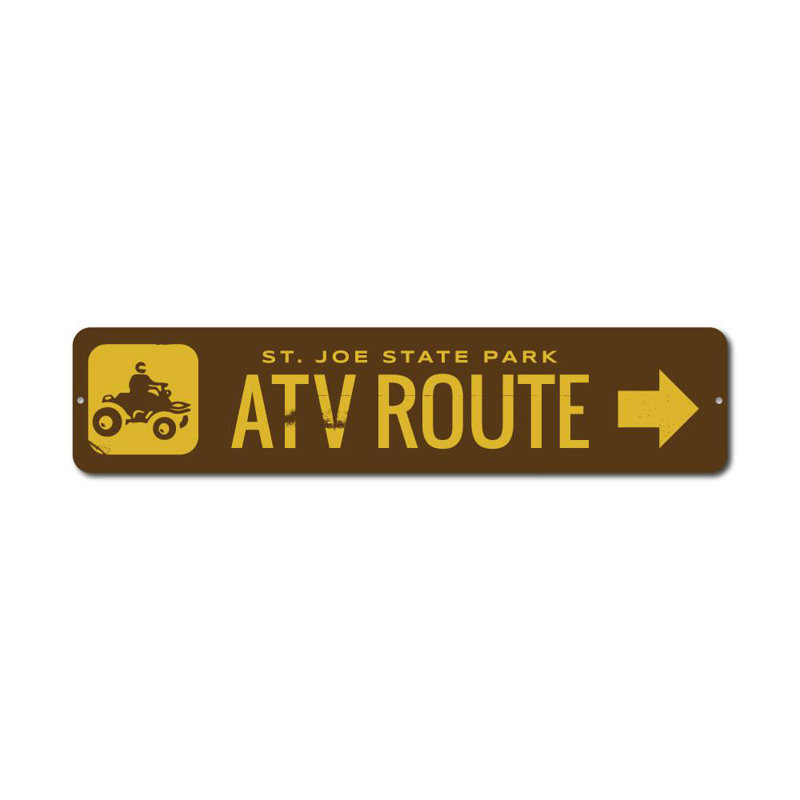 Enseigne en aluminium sur mesure ATV Route, H 6 po x l 24 po x P 0,063 po