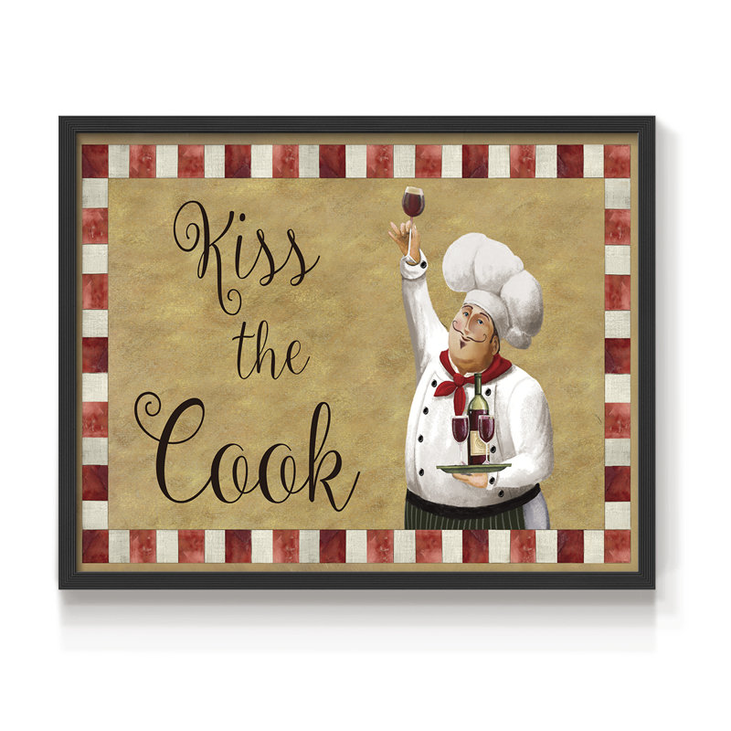 Kiss The Cook -Framed Print - Restickable