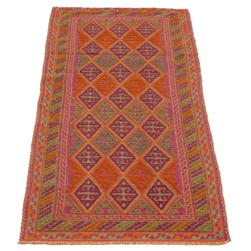 Tapis de couloir unique en laine noué à la main nouvel âge 2 pi 6 po x 6 pi 3 po Jiten