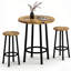 Ensemble de 3 tables de bar pour 2 bistro en bois de 23 po avec 2 tabourets, table à hauteur de comptoir et chaises pour petits espaces, cuisine et salon