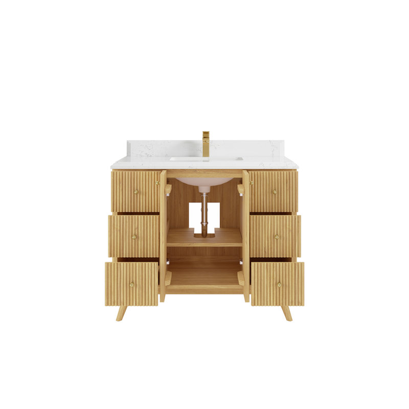 Ensemble de meuble-lavabo simple 42 po Kwuan, Gris